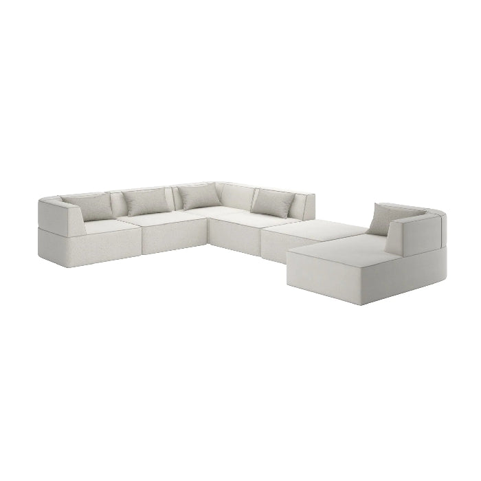White Welted 6-Piece Sectional | Caracole Marbella