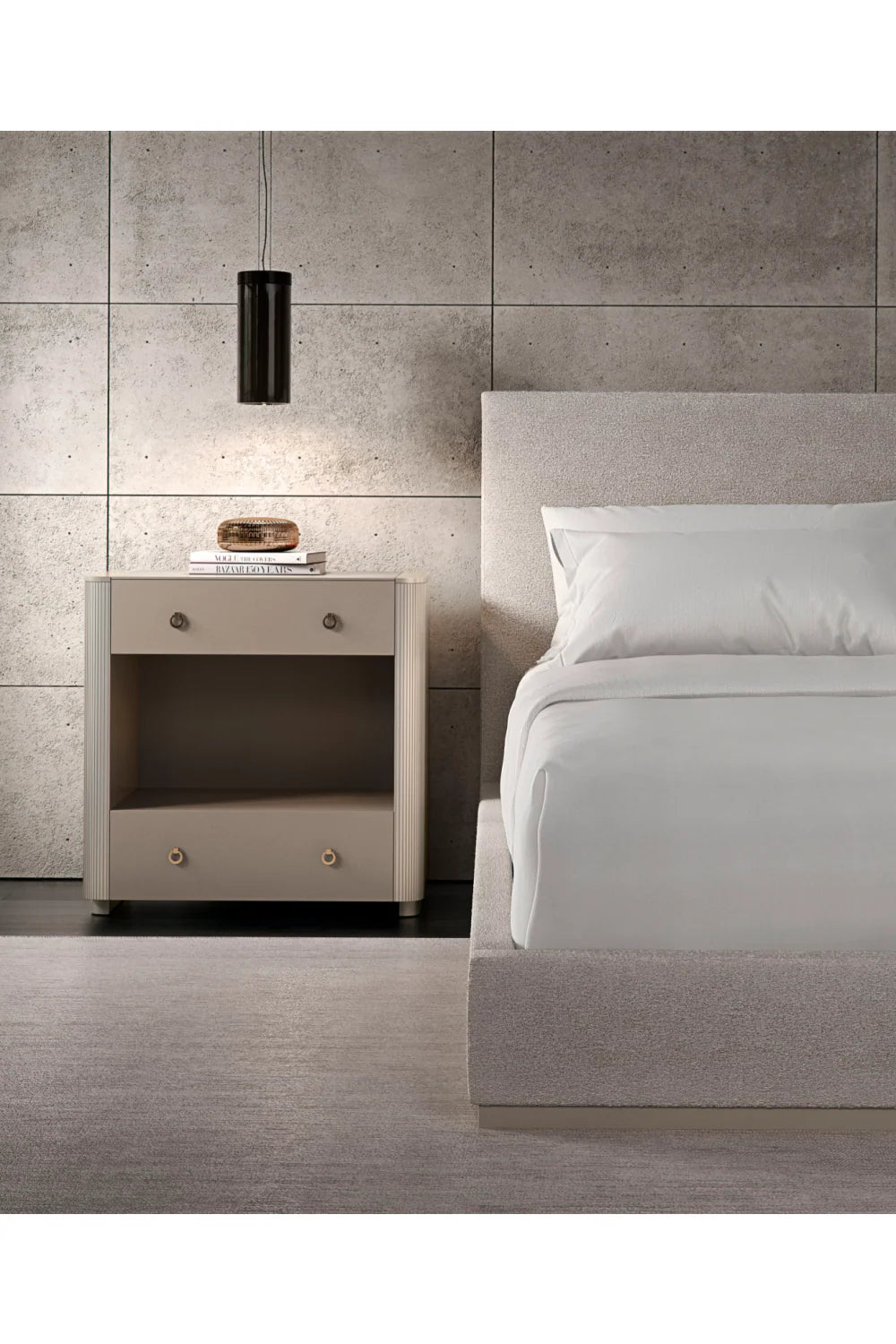 Caracole Cream Upholstered King Bed