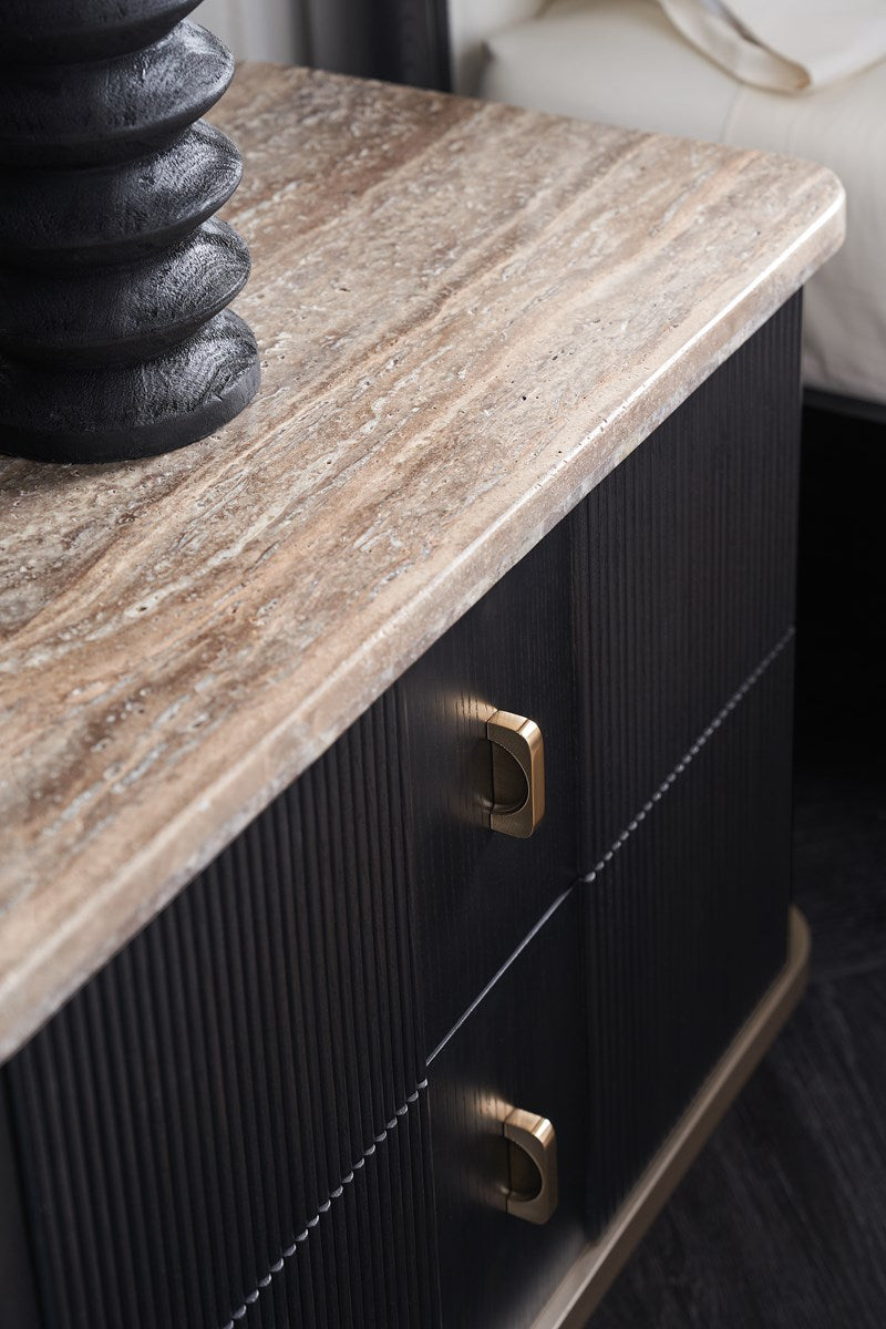 Caracole Rhythm Bedside Table in Black